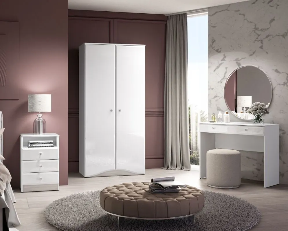 Toaletka BLANC 05 biały połysk I sklep meblowy MIRAT. styl GLAMOUR kolekcja BLANC