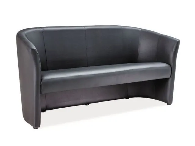 Czarna sofa tapicerowana ekoskórą do kawiarni TM-3