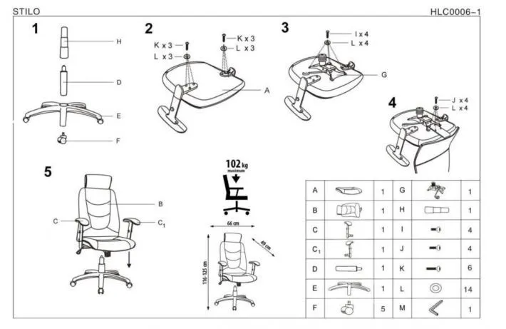 Fotel biurowy STILO czarny ekoskórzany z regulowanymi podłokietnikami | MIRAT. w stylu  kolekcja