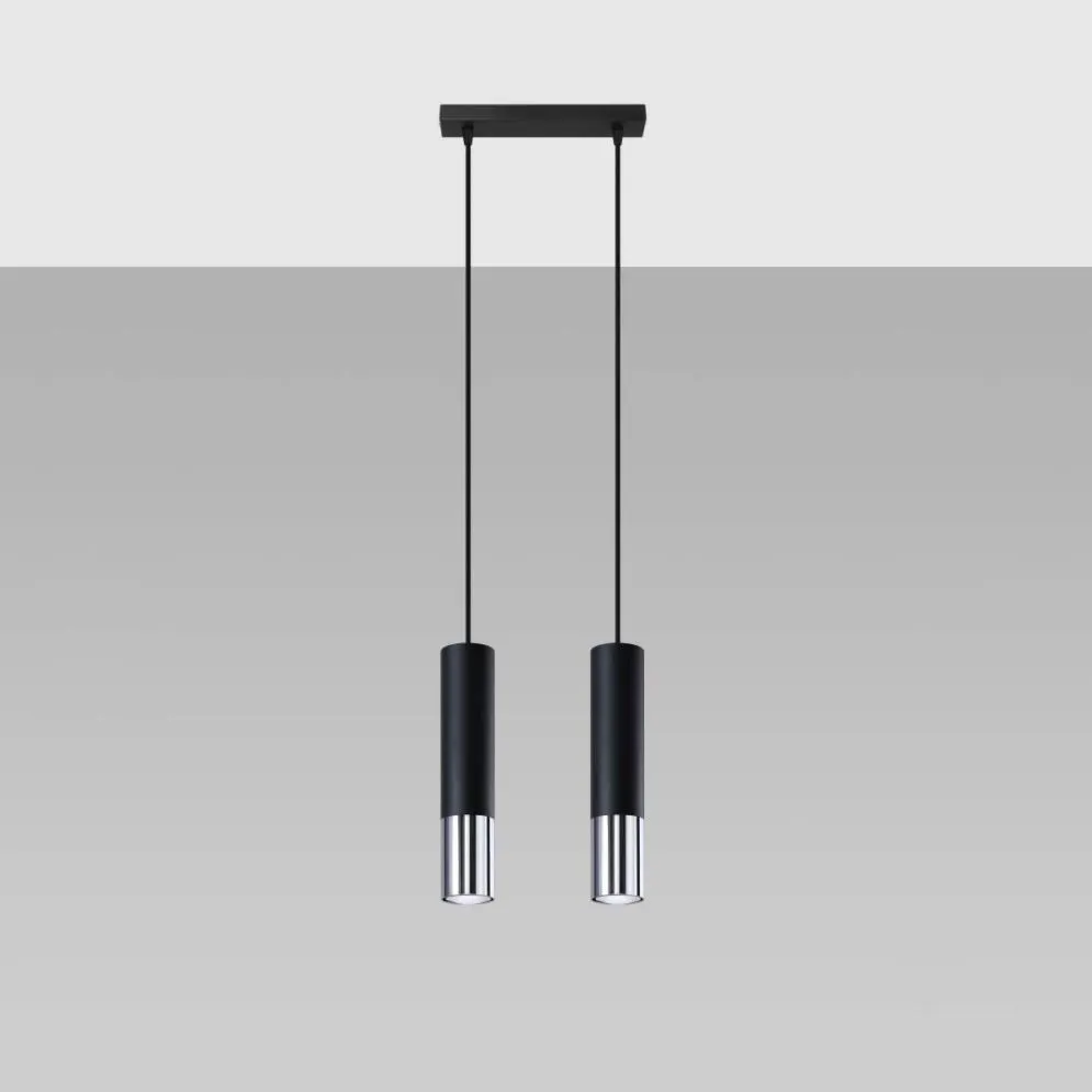 Lampa wisząca LOOPEZ 2 czarny/chrom | sklep MIRAT  kolekcja loopez