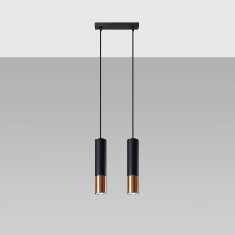 Lampa wisząca LOOPEZ 2 czarny/miedź | sklep MIRAT kolekcja loopez