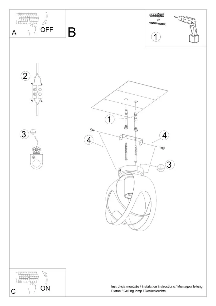 Plafon TULOS czarny | sklep MIRAT  kolekcja tulos