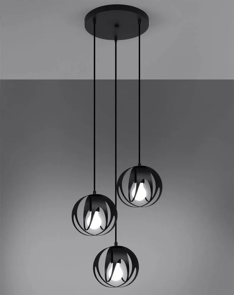 Lampa wisząca TULOS 3P czarna | sklep MIRAT  kolekcja tulos