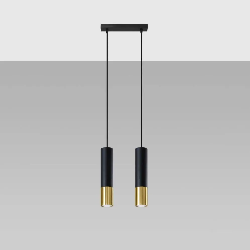 Lampa wisząca LOOPEZ 2 czarny/złoty | sklep MIRAT  kolekcja loopez