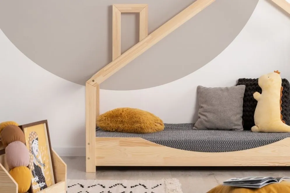 Łóżko dziecięce LUNA E 80x180 sosna domek ze stelażem | MIRAT. w stylu  kolekcja LUNA