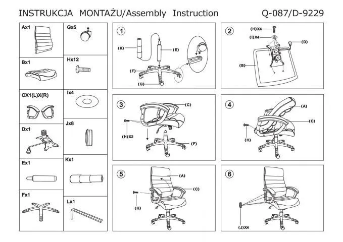 Instrukcja montażu fotela Q-087
