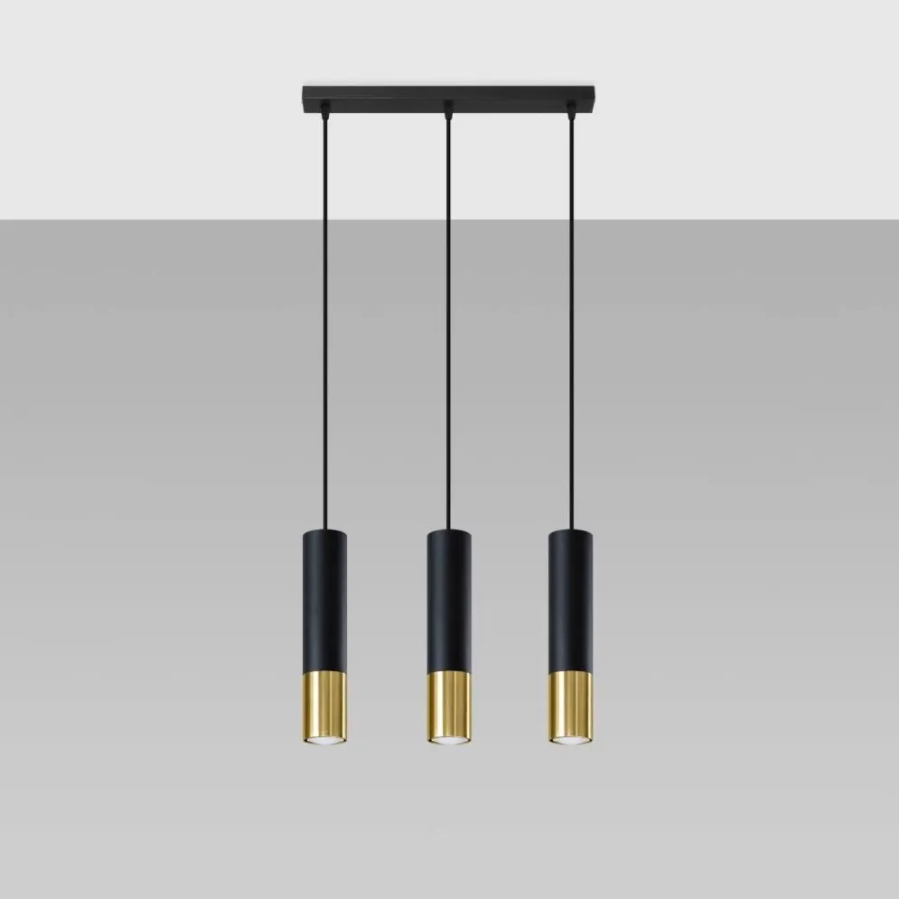 Lampa wisząca LOOPEZ 3L czarny/złoty | sklep MIRAT  kolekcja loopez