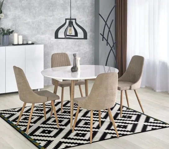 Stół EDWARD 120(200)x100 biały/dąb san remo nowoczesny | MIRAT. styl SKANDYNAWSKI