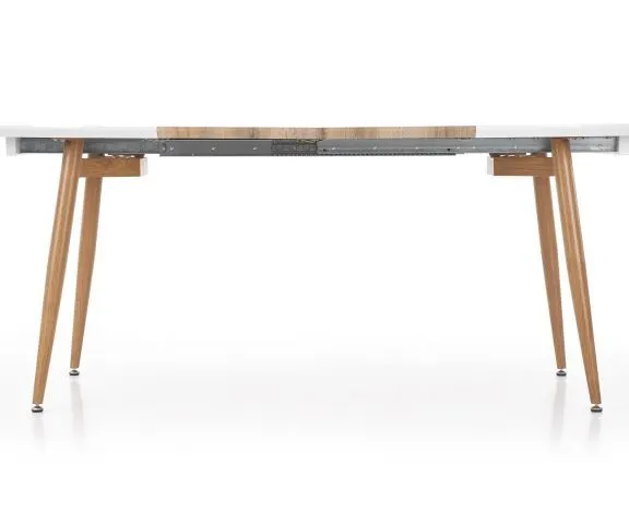 Stół EDWARD 120(200)x100 biały/dąb san remo nowoczesny | MIRAT. styl SKANDYNAWSKI