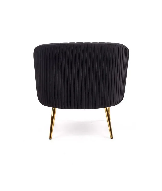 Fotel CROWN czarny z przeszyciami w stylu glamour | MIRAT. w stylu GLAMOUR kolekcja