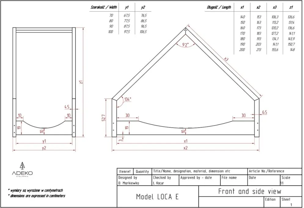 Łóżko dziecięce LOCA E 70x140 sosna drewniane | MIRAT. w stylu  kolekcja LOCA