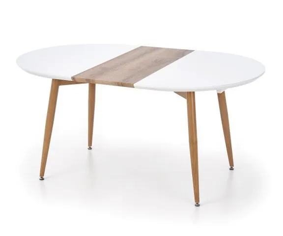 Stół EDWARD 120(200)x100 biały/dąb san remo nowoczesny | MIRAT. styl SKANDYNAWSKI