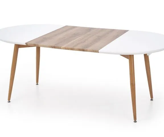 Stół EDWARD 120(200)x100 biały/dąb san remo nowoczesny | MIRAT. styl SKANDYNAWSKI