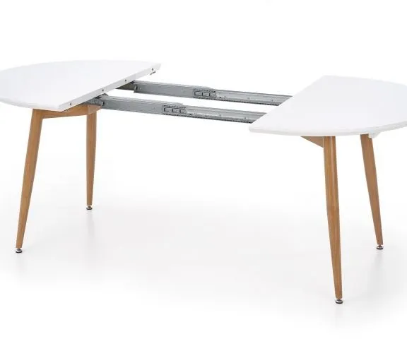 Stół EDWARD 120(200)x100 biały/dąb san remo nowoczesny | MIRAT. styl SKANDYNAWSKI