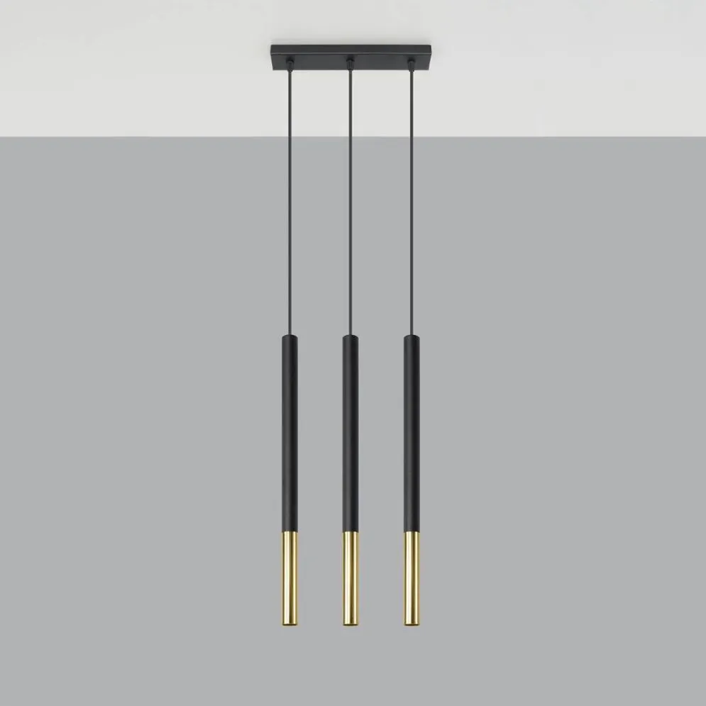 Lampa wisząca MOZAICA 3L czarny/złoto | sklep MIRAT  kolekcja mozaica