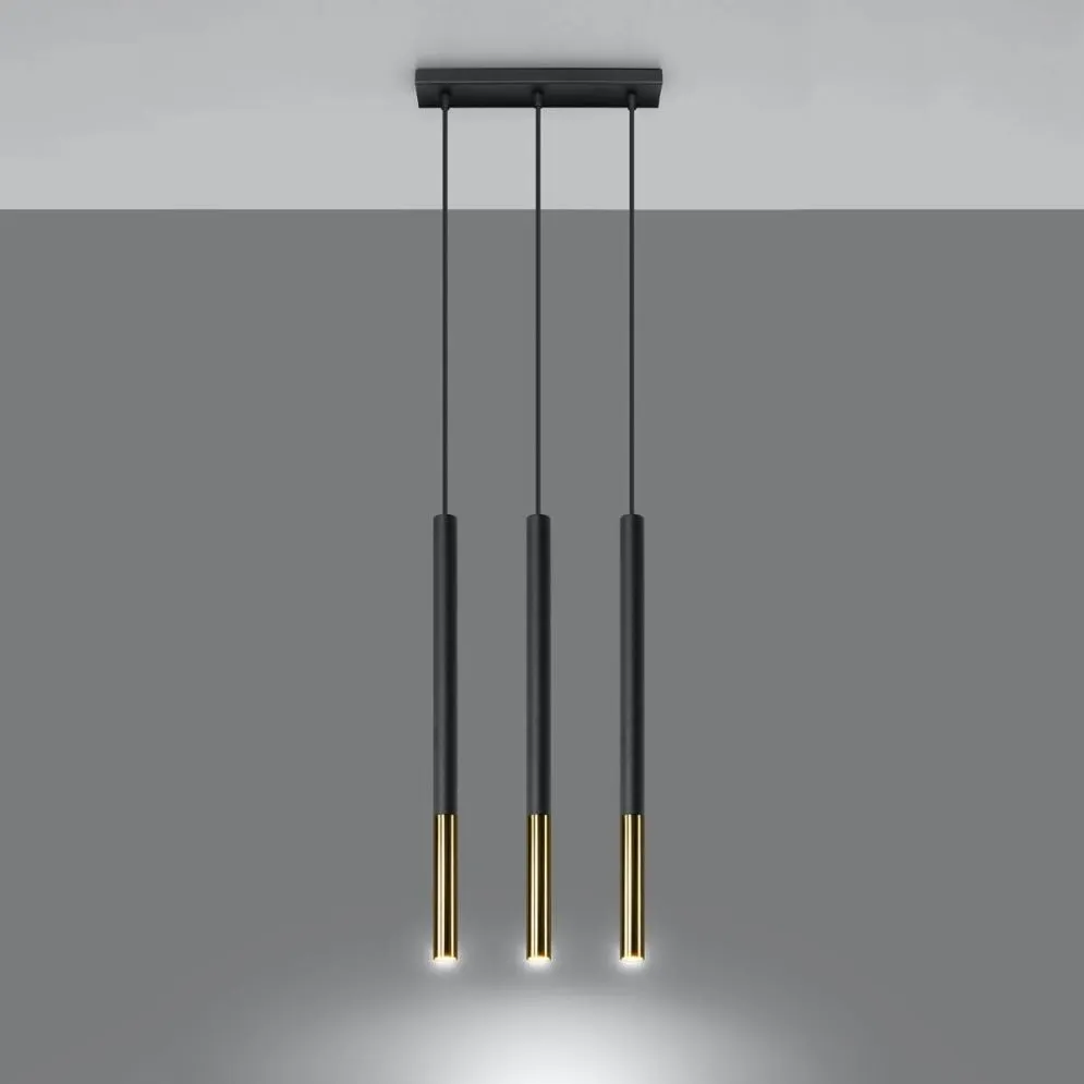Lampa wisząca MOZAICA 3L czarny/złoto | sklep MIRAT  kolekcja mozaica