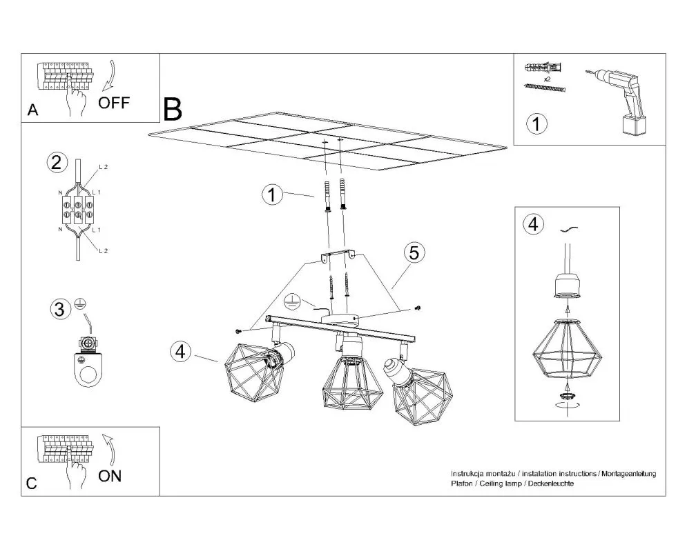 Plafon ARTEMIS 3 biały | sklep MIRAT  kolekcja artemis