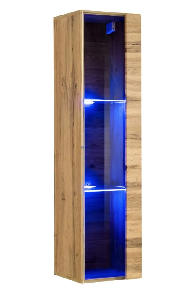 Meblościanka SWITCH LAMEL XII dąb wotan z ryflowanymi fronatmi I sklep meblowy MIRAT. styl RYFLOWANY