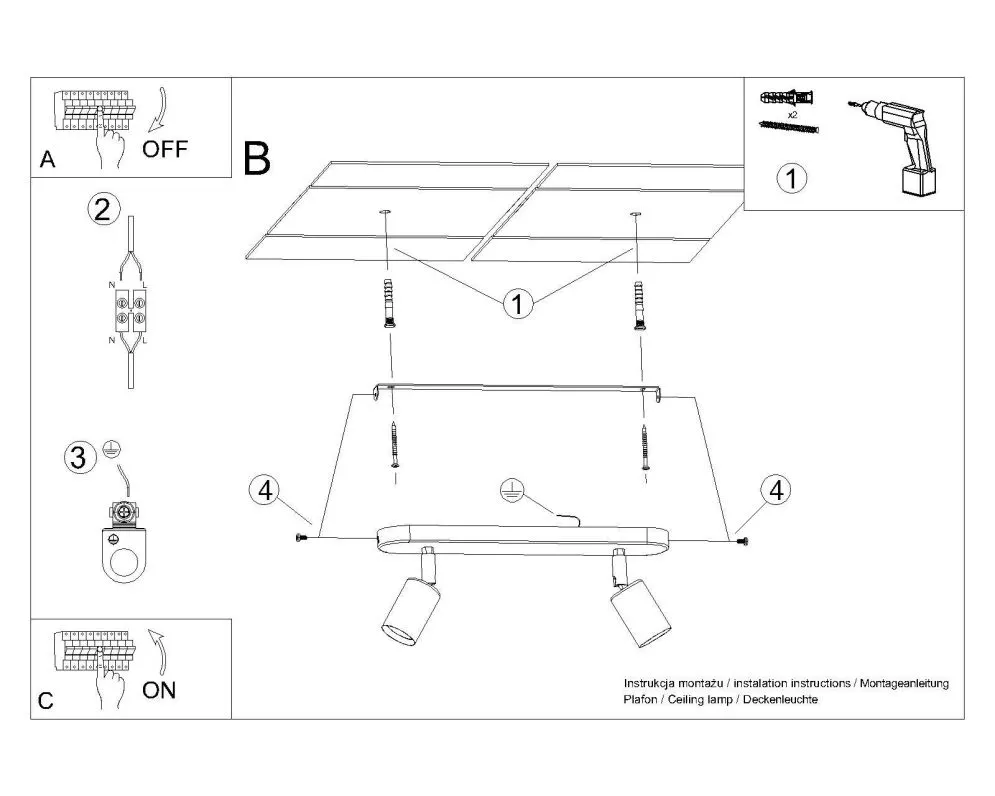 Plafon FORNES 2 czarny | sklep MIRAT  kolekcja fornes