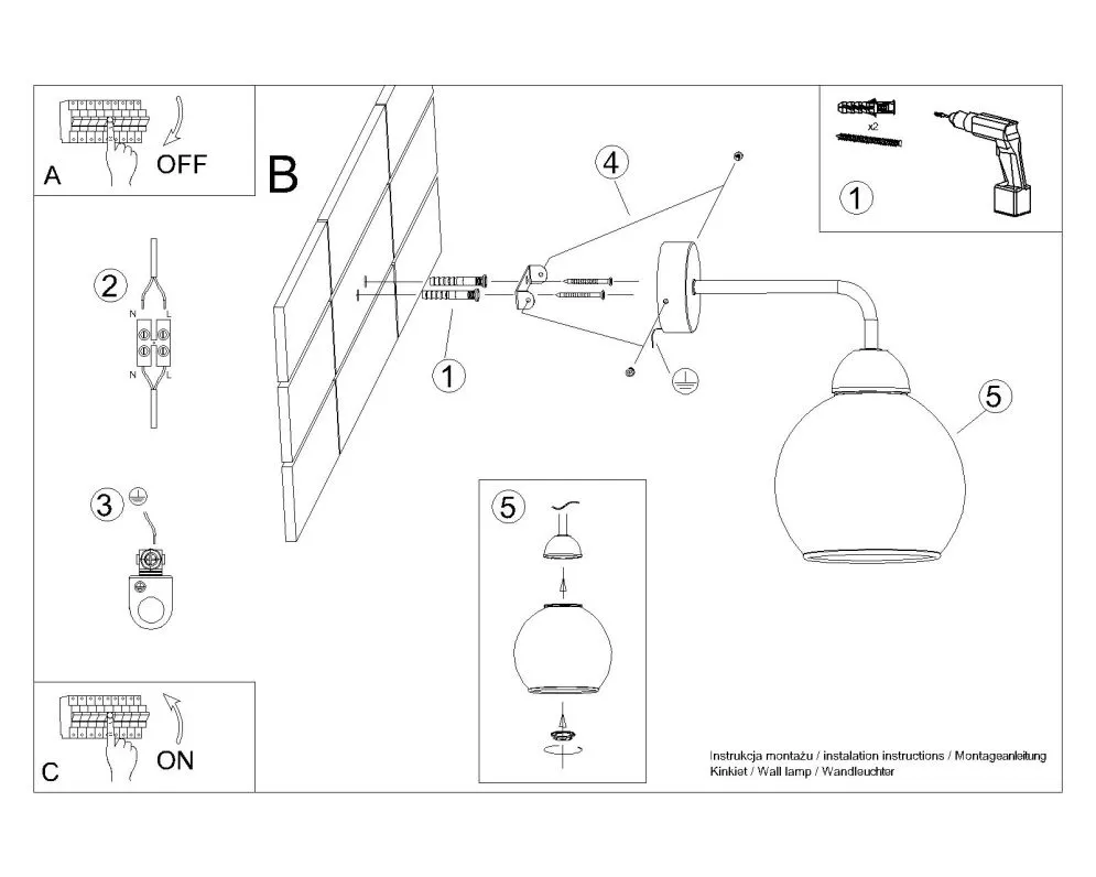 Kinkiet ALINO 1 czarny | sklep MIRAT  kolekcja alino
