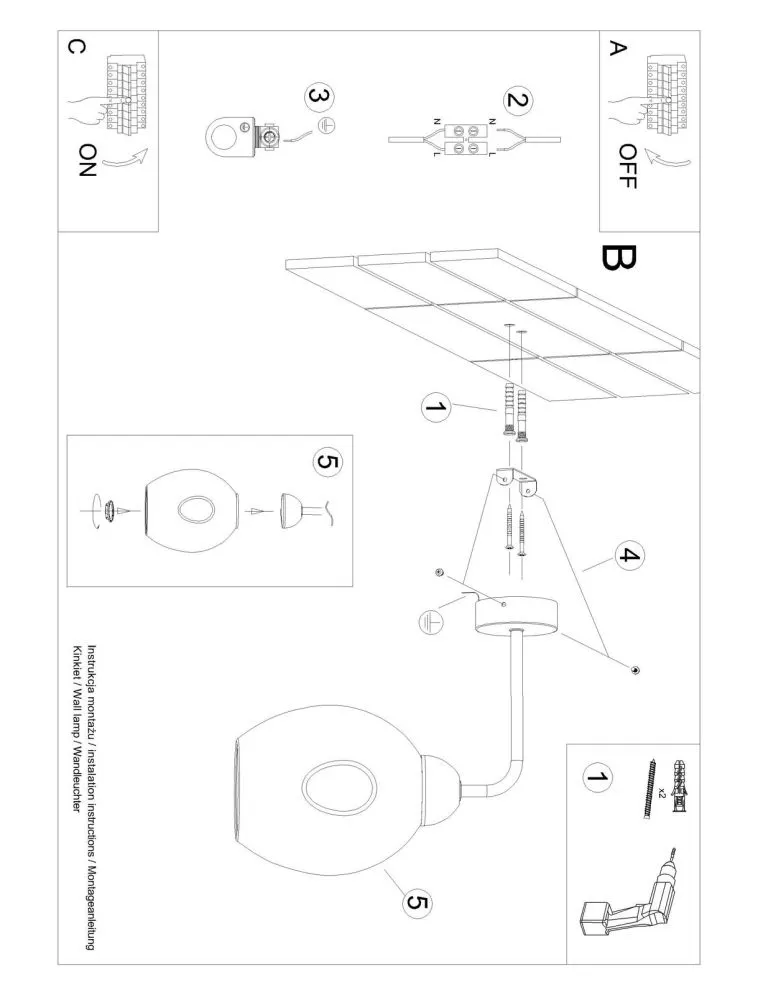 Kinkiet FILLAN 1 czarny | sklep MIRAT  kolekcja fillan