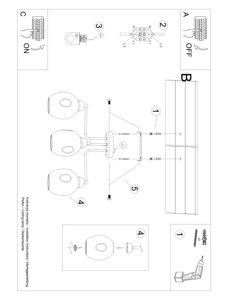 Żyrandol FILLAN 3 czarny | sklep MIRAT  kolekcja fillan
