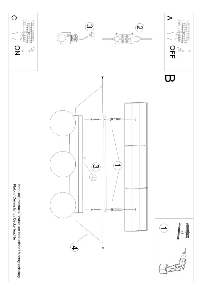 Plafon YOLI 3 czarny | sklep MIRAT  kolekcja yoli