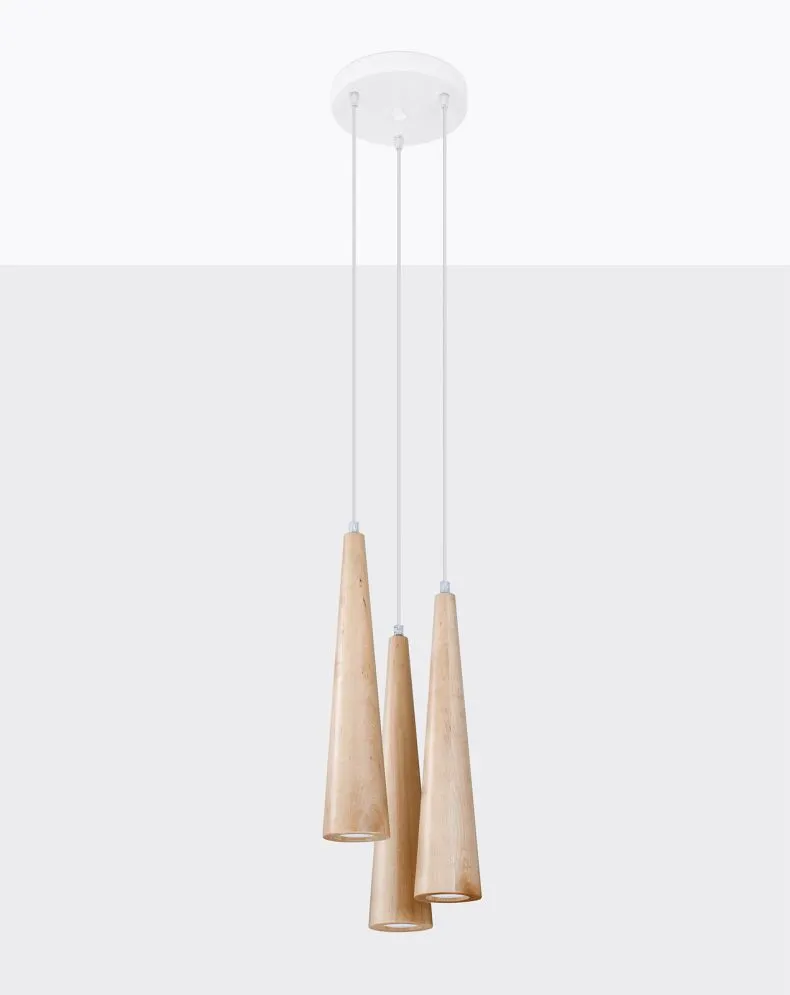 Lampa wisząca SULA 3P naturalne drewno | sklep MIRAT kolekcja sula 3p
