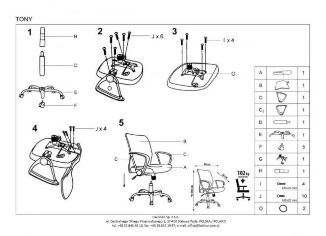 Fotel biurowy TONY czarny do komputera z oparciem z siatki | MIRAT. w stylu  kolekcja