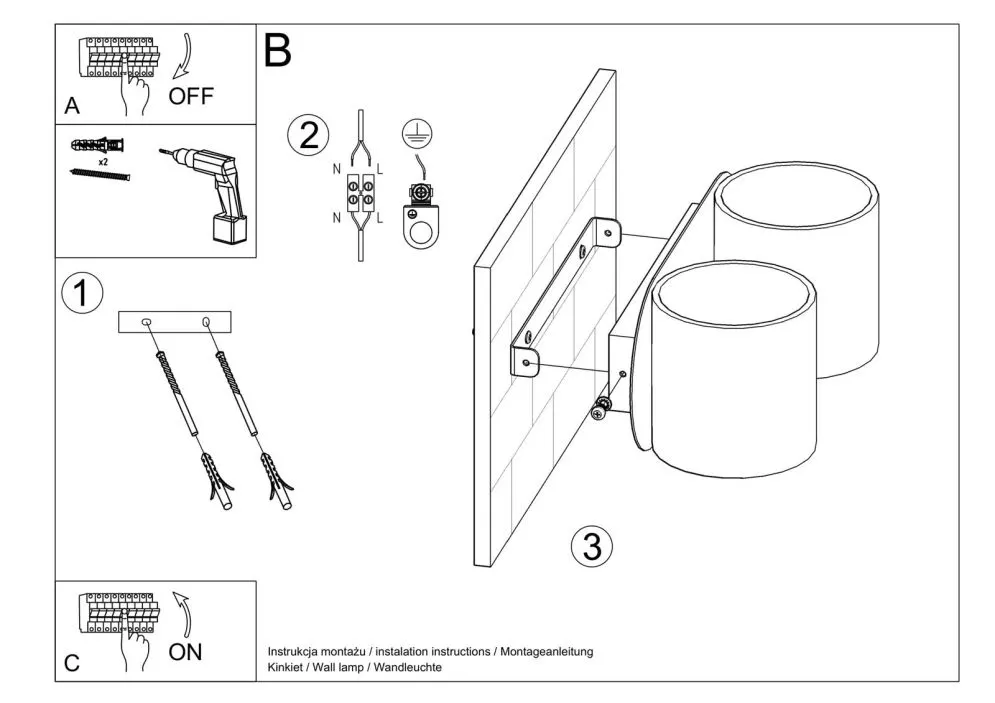Kinkiet ORBIS 2 czarny | sklep MIRAT  kolekcja orbis