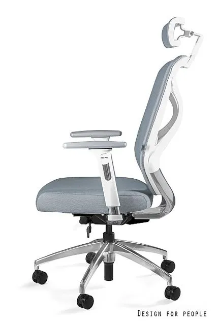 Fotel biurowy HERO biały/szary tkanina z mechanizmem synchronicznym | MIRAT.