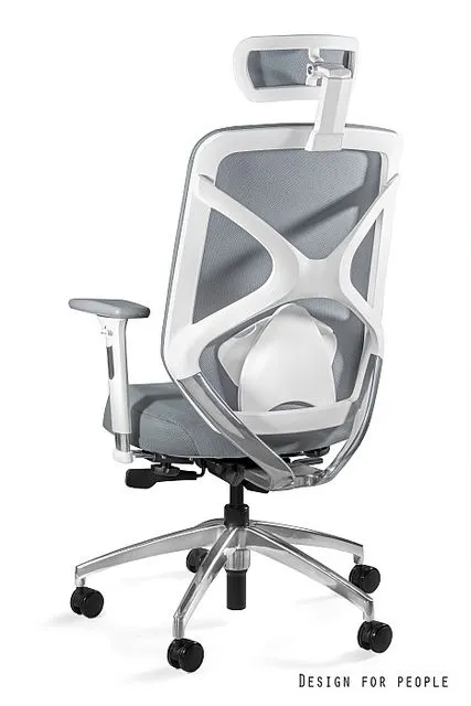 Fotel biurowy HERO biały/szary tkanina z mechanizmem synchronicznym | MIRAT.