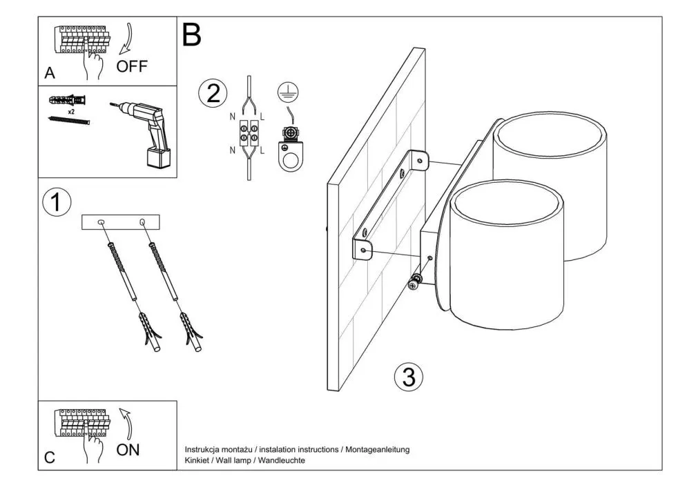Kinkiet ORBIS 2 szary | sklep MIRAT  kolekcja orbis