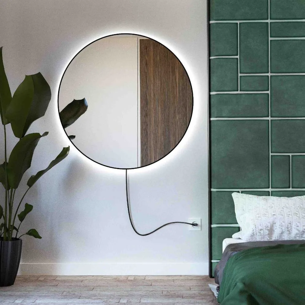 Lustro okrągłe RUBINO ELECTRIC 60 dekoracyjne z oświetleniem LED | MIRAT. w stylu  kolekcja RUBINO