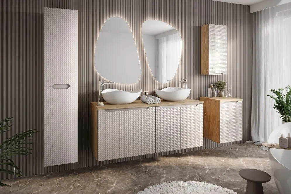 Szafka pod umywalkę LUXOR BEIGE 82-60-2D 60cm dąb olejowany/beżowa designerska I sklep meblowy MIRAT. styl GLAMOUR