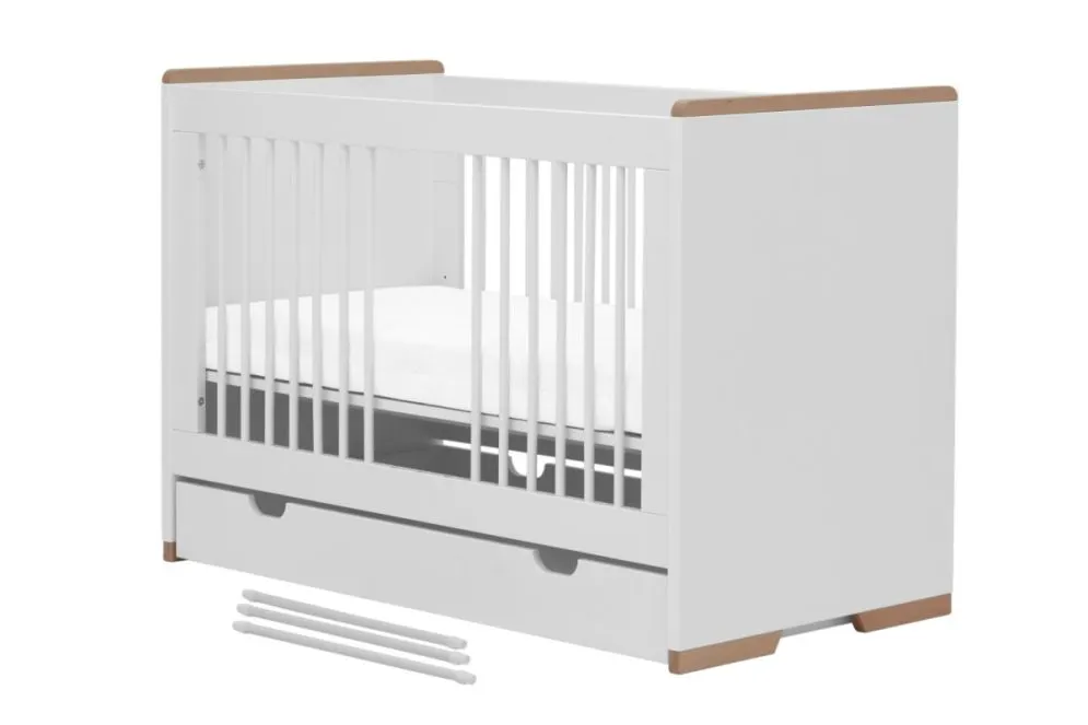 Łóżeczko dziecięce SNAP 120x60 niemowlęce | MIRAT. styl SKANDYNAWSKI kolekcja SNAP