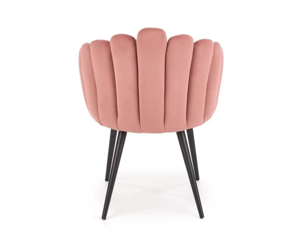 Krzesło K410 różowe tapicerowane muszelka | MIRAT. w stylu GLAMOUR kolekcja