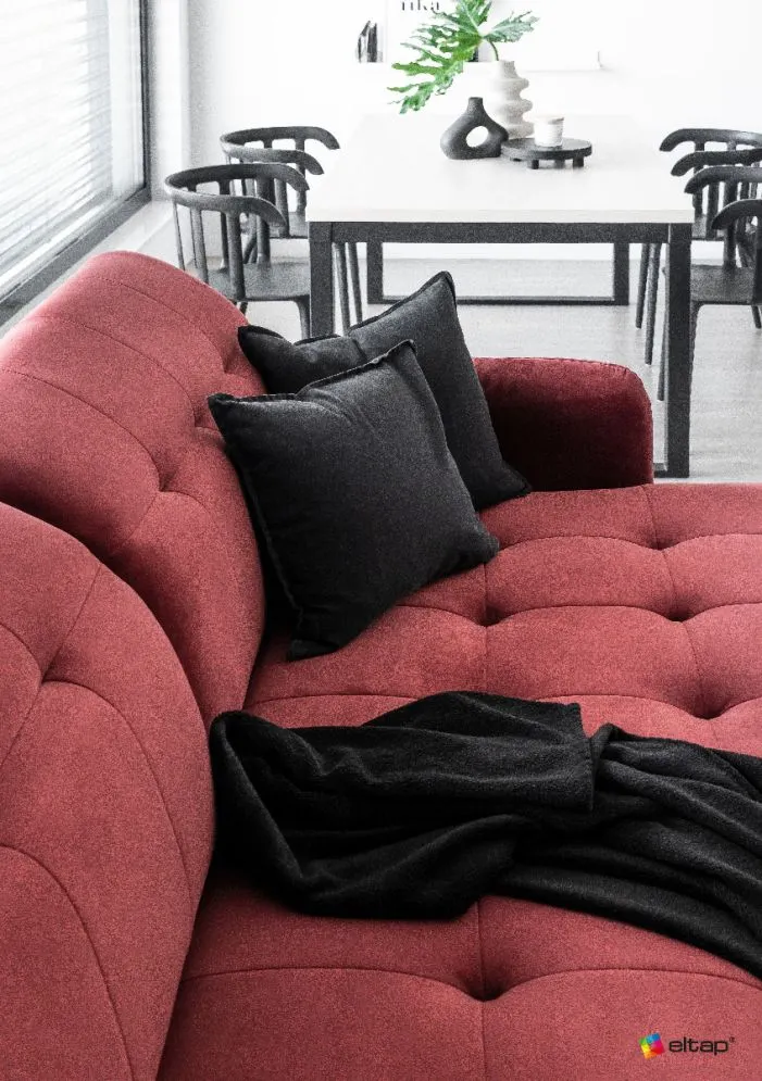 Narożnik z funkcją spania LORELLE VELVET szary prawy pikowany welurowy | MIRAT. w stylu GLAMOUR kolekcja