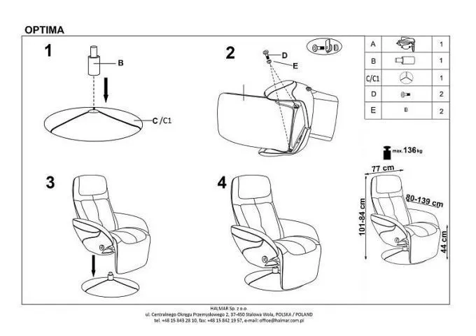 Rozkładany fotel OPTIMA do salonu | MIRAT.