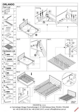 Instrukcja montażu łóżka ORLANDO 160