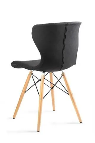 Krzesło SOFT ciemno szare tapicerowane tkaniną materiałową | MIRAT.