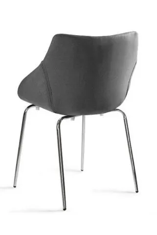 Szare tapicerowane krzesło na metalowych nogach Lumi