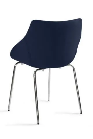 Krzesło LUMI ciemno niebieskie z metalowymi nogami | MIRAT.