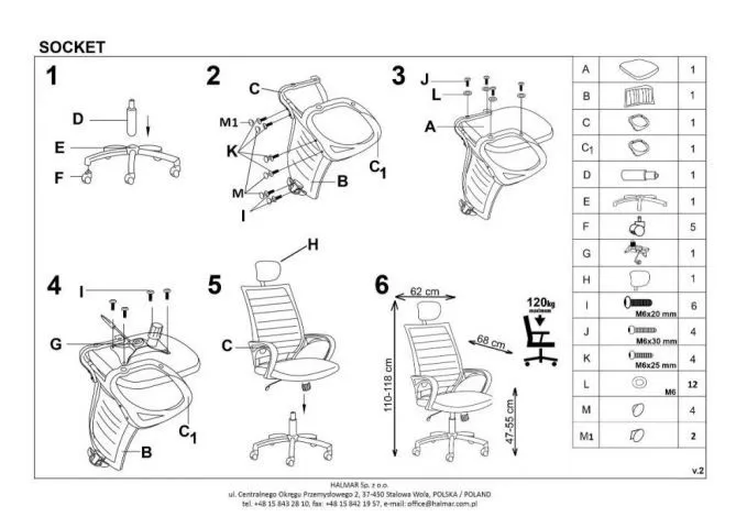 Fotel biurowy SOCKET czarny/biały z regulowanym zagłówkiem | MIRAT. w stylu  kolekcja