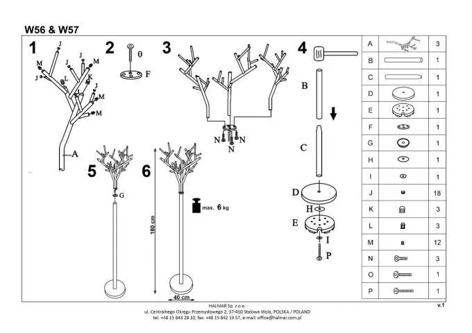 Instrukcja montażu wieszaka W56