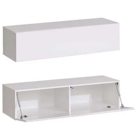 Meblościanka SWITCH LAMEL IX biała/dąb wotan wisząca I sklep meblowy MIRAT. styl RYFLOWANY