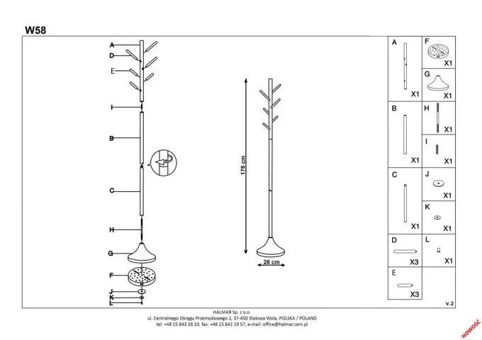 Instrukcja montażu wieszaka W58