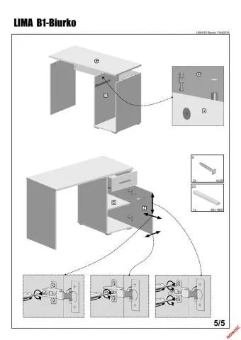 Instrukcja montażu biurka LIMA B-1