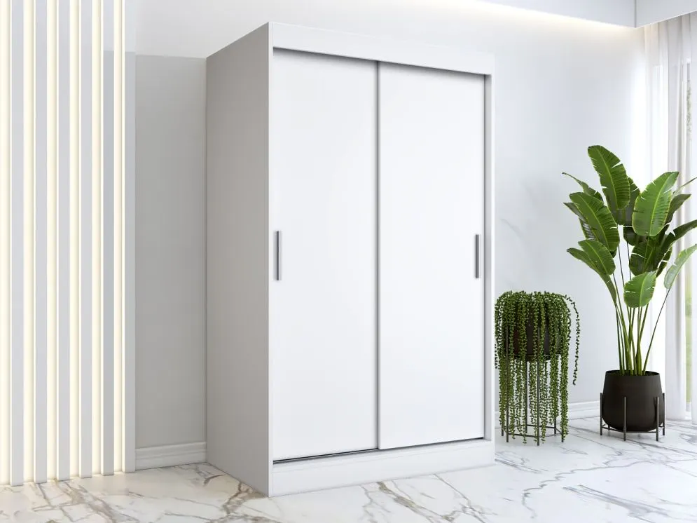 Szafa przesuwna MODUO COMFORT 120 biała mat gładka do sypialni | MIRAT. w stylu SKANDYNAWSKI kolekcja MODUO COMFORT