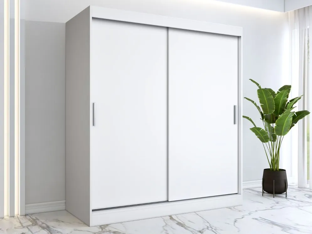 Szafa przesuwna MODUO COMFORT 180 biała mat gładka do sypialni | MIRAT. kolekcja MODUO COMFORT